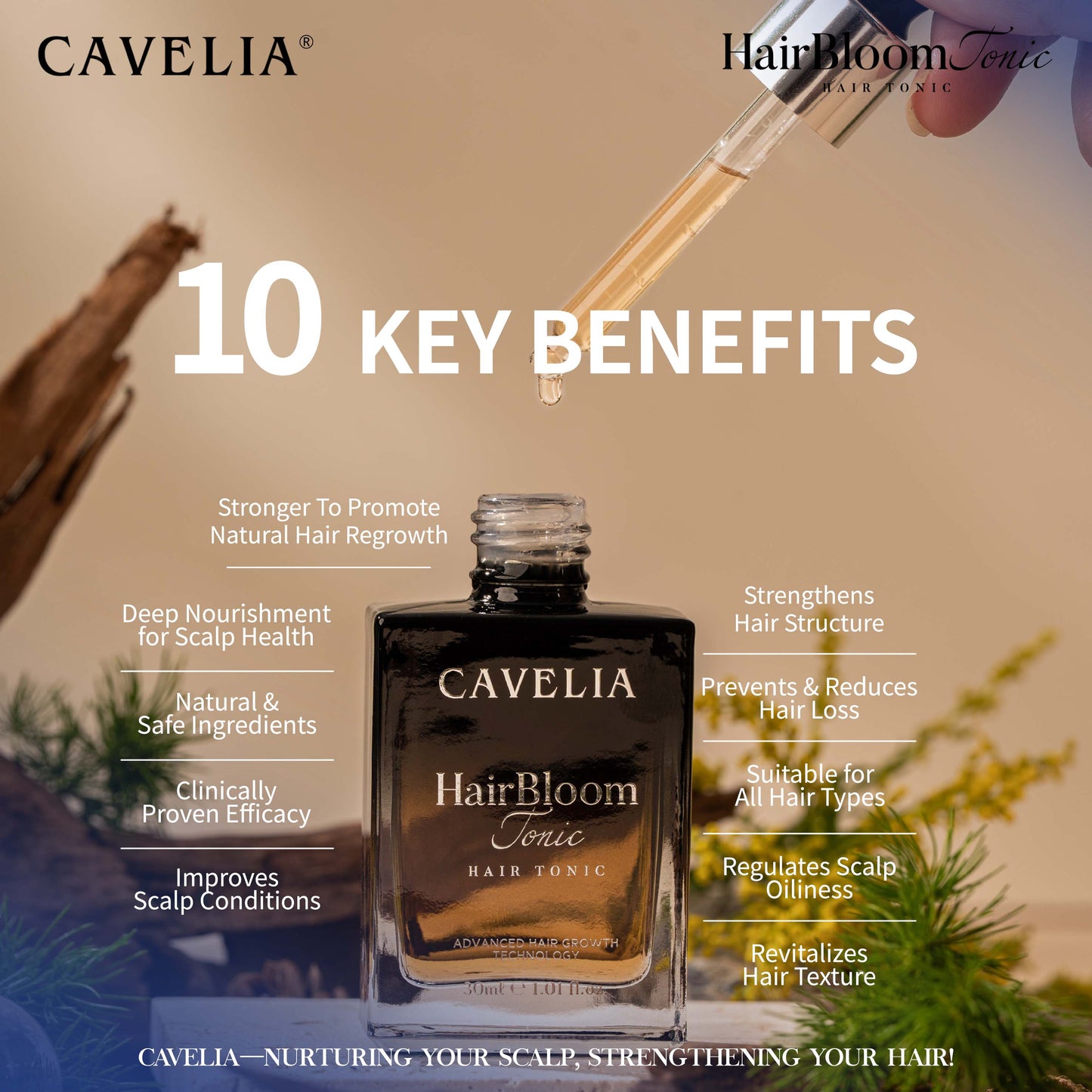 Cavelia Hair Bloom Tonic Twin Pack
